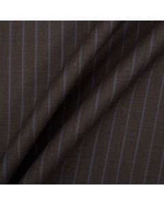 Brown Pinstripe Superfine Wool Suiting
