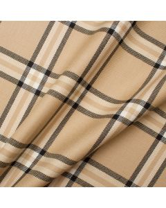 Beige & Black Pure Wool Tartan