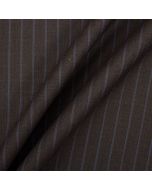 Brown Pinstripe Superfine Wool Suiting